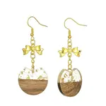 Resin & Walnut Wood Dangle Earrings