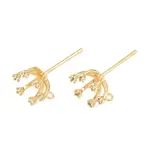 Brass Micro Pave Cubic Zirconia Stud Earring Findings