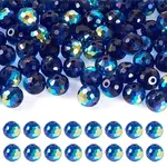 80Pcs AB Color Plated Glass Beads