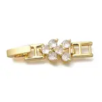 Brass Micro Pave Clear Cubic Zirconia Fold Over Clasps