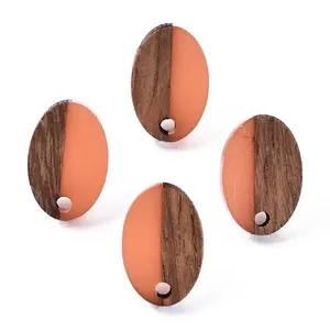 Resin & Walnut Wood Stud Earring Findings