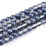 Baking Paint Transparent Glass Beads Strands