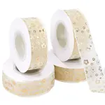 9M Hot Stamping Star Polyester Chiffon Ribbons
