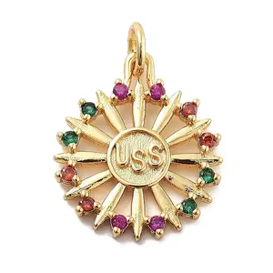 Rack Plating Brass Micro Pave Cubic Zirconia Pendants