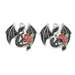 Alloy with Black Enamel Pendants