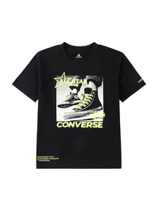 CONVERSE Tričko  svetložltá / čierna / biela