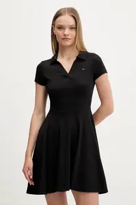 Tommy Jeans rozšířené šaty bavlněné s elastanem