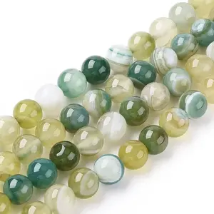 Natural Striped Agate/Banded Agate Beads Strands