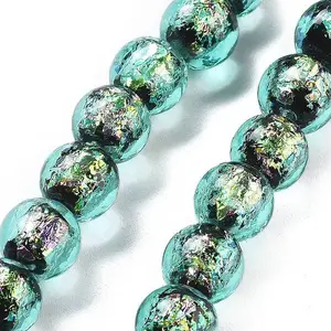Handmade Foil Lampwork Beads Strands