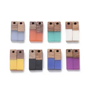 8 Colors Resin & Walnut Wood Pendants