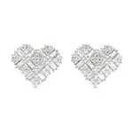 Rack Plating Brass Micro Pave Clear Cubic Zirconia Stud Earrings for Women