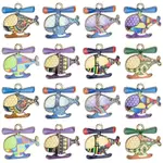 40Pcs Printed Alloy Pendants