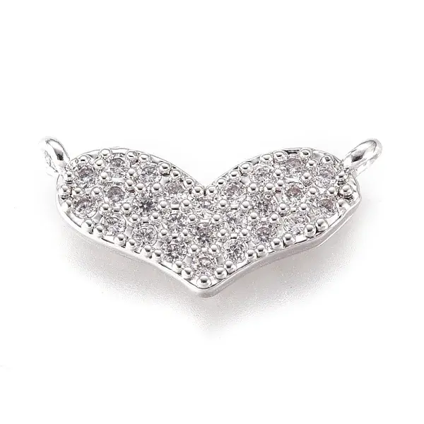 Brass Micro Pave Cubic Zirconia Links Connectors