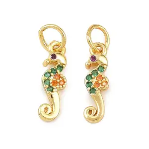 Brass Micro Pave Cubic Zirconia Charms