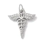 Rack Plating Brass Micro Pave Clear Cubic Zirconia Pendants