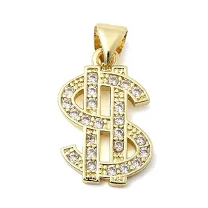 Brass Micro Pave Clear Cubic Zirconia Pendants