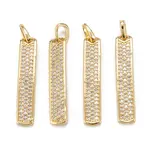 Brass Micro Pave Clear Cubic Zirconia Pendants