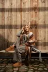 Marisse Elegant Brown Checkered Scarf