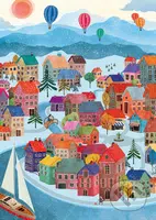 Zimná dedina - Heln.illustration - puzzle z kategorie 500 - 1000 dílků