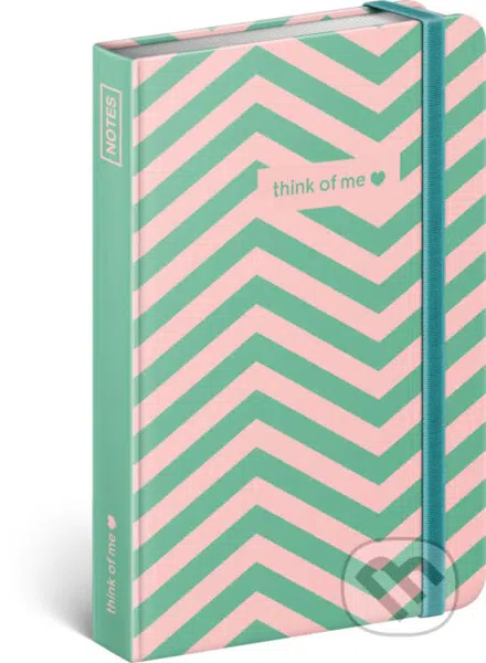 Notes Think Of Me (linkovaný s gumičkou na uzavření)