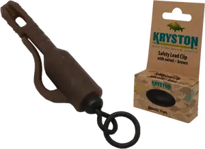 Kryston závěska s obratlíkem s kroužkem 10 ks -  hnědá