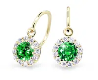 Cutie Jewellery Krásné dětské náušnice ze žlutého zlata C2745-10-X-1 zelená