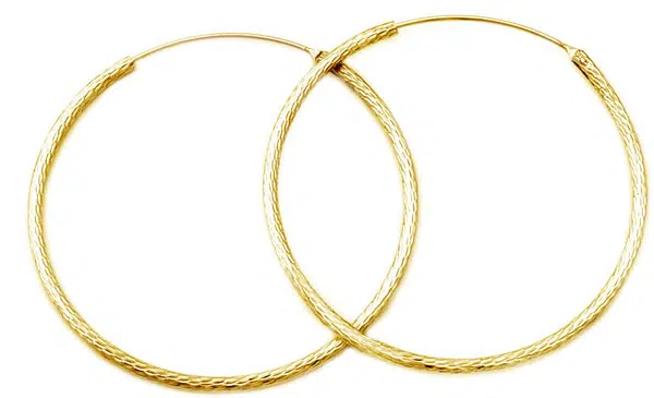 Beneto Luxusní pozlacené náušnice kruhy ze stříbra AGUC1240/N-GOLD 5,5 cm