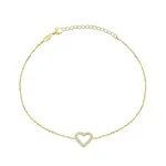 Brilio Silver Půvabný pozlacený náramek se srdíčkem BRC39Y