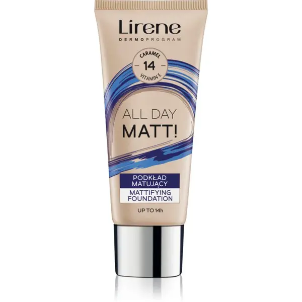 Lirene Nature Matte matující fluidní make-up pro dlouhotrvající efekt odstín 14 Caramel 30 ml