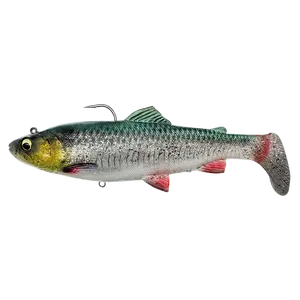 Savage gear gumová nástraha 4d rattle shad trout sinking green silver - 17 cm 80 g