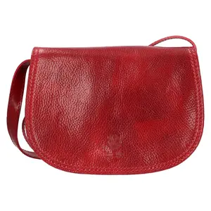 Dámska kožená crossbody kabelka Italia Yvone - červená