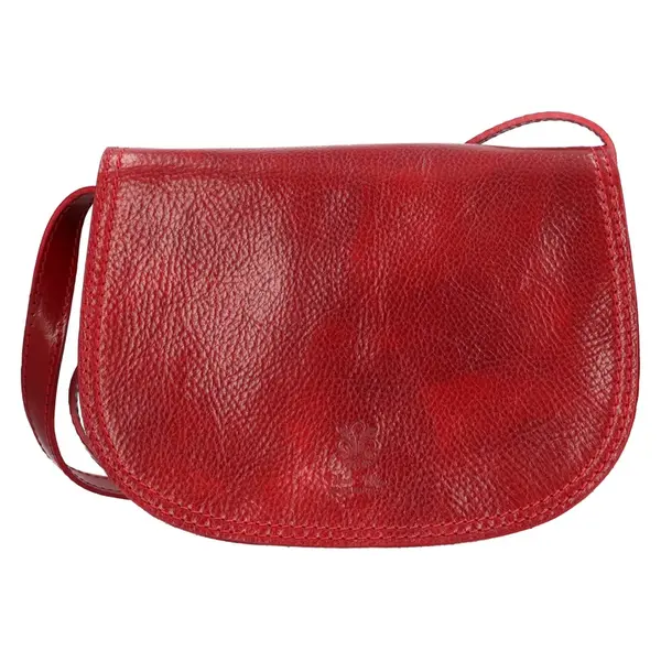 Dámska kožená crossbody kabelka Italia Yvone - červená