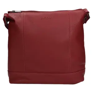 Dámska kožená crossbody kabelka Justified Magda - vínová