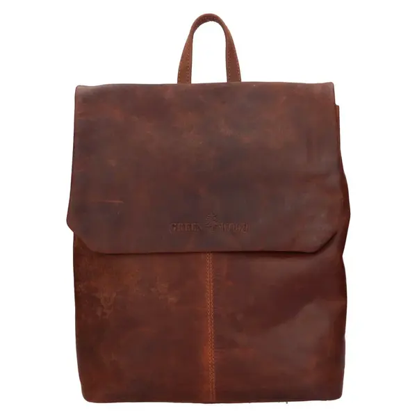 Vintage dámsky kožený batoh Greenwood Marta - hnedá