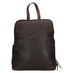 Dámsky kožený batoh Greenwood Jade - tmavo hnedá