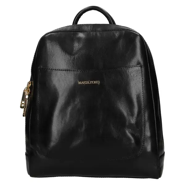 Dámsky kožený batoh Marta Ponti Alix - čierna
