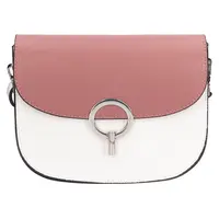 Dámská kožená crossbody kabelka Italia Moniq - fialovobílá