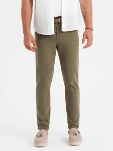 Ombre Men's tailored chino pants - olive