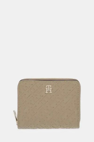 Peněženka Tommy Hilfiger dámská, béžová barva, AW0AW17743
