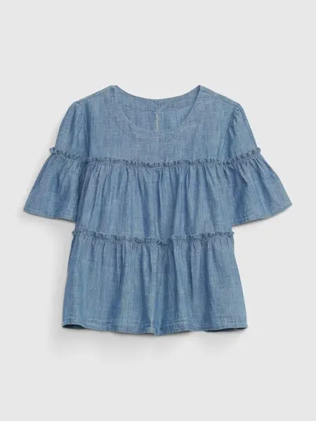 Modrá dievčenská halenka s volánmi GAP