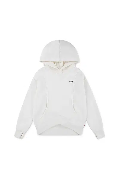 Detská mikina Levi's BATWING PATCH HOODIE béžová farba, s kapucňou, jednofarebná, 3EN447