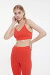 Trendyol Orange Camisole Knitted Pajamas Set