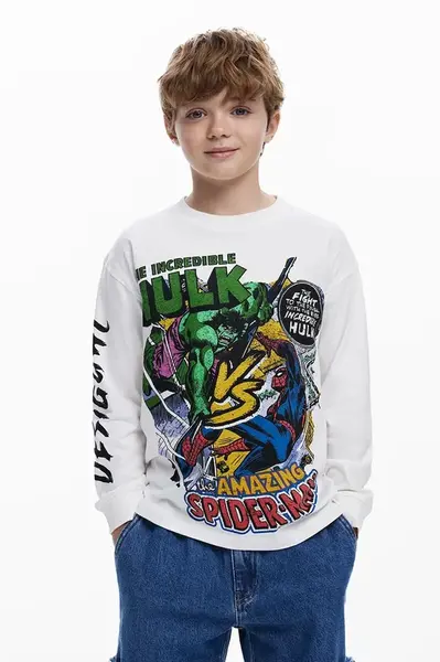 Detská bavlnená košeľa s dlhým rukávom Desigual