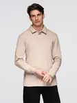 Ombre Men's structured knit polo collar sweatshirt - beige