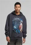 Thorned Mask Oversize Hoody Black with Acid Wash