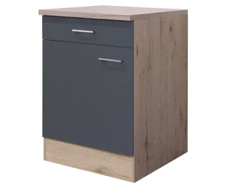 Dolná kuchynská skrinka Tiago US60, dub san remo/šedá, šírka 60 cm%