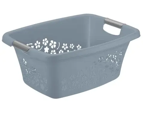 Kôš na prádlo Flowers 25 l, šedý%