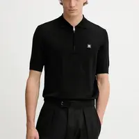 Polo tričko HUGO pánské, černá barva, 50542750