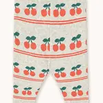 Dětské bavlněné legíny Tinycottons CHERRY PATTERN RIB BABY PANT bílá barva, AW25-222