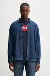 Džínová košile Levi's pánská, modrá barva, regular, s klasickým límcem, 86625